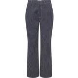 Dame Tøj Only Merle Striped High Waisted Trousers - Blue/Night Sky