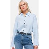 Whistles L Tøj Whistles Petite Relaxed Fit Linen Shirt, Blue