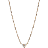 Pandora Guldbelagt Halskæder Pandora Triple Stone Heart Collier Necklace - Gold/Transparent