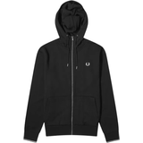 Fred Perry Polyester Overdele Fred Perry Hooded Zip Through Sweatshirt - Black
