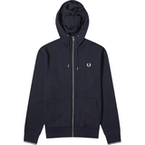 Fred Perry Polyester Overdele Fred Perry Hooded Zip Through Sweatshirt - Navy