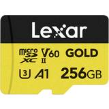 UHS-II Hukommelseskort LEXAR Professional GOLD microSDXC Class 10 UHS-II U3 V60 A1 280/180MB/s 256GB