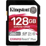 Kingston Hukommelseskort Kingston Canvas React Plus SDXC Class 10 UHS-II U3 V60 280/100MB/s 128GB