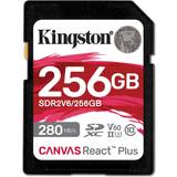 Kingston Hukommelseskort Kingston Canvas React Plus SDXC Class 10 UHS-II U3 V60 280/150MB/s 256GB
