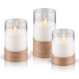 Glas - Rund Lys & Tilbehør Goobay Led Candles White LED-lys 12.5cm 3stk