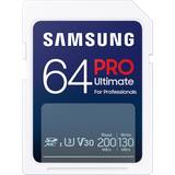 Samsung 64 GB - SDXC - USB 3.0/3.1 (Gen 1) Hukommelseskort Samsung PRO Ultimate SDXC Class 10 UHS-I U3 V30 200/100MB/s 64GB