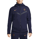 Blå - Ruskind Tøj Nike Paris Saint-Germain Tech Fleece Windrunner Jacket Men - Blackened Blue/Gold Suede