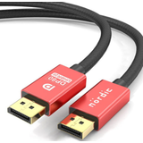 DisplayPort-kabler - Rød Nördic DP80 2.1 Displayport - Displayport M-M 0.5m