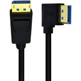 DisplayPort-kabler - Et stik - Han - Han Nördic DPDP-N2031 1.4 Displayport - Angled Displayport M-M 3m