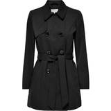 32 - Dame - Polyester Overtøj Only Valerie Double Breasted Trenchcoat - Black