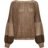 Ballonærmer - Brun - Dame Sweatere Noella Liana Knit Sweater - Brown/Camel