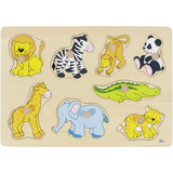 Knoppuslespil Goki Zoo Animals Lift Out Puzzle 8 Pieces
