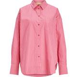 Stribede Tøj JJXX Jamie Relaxed Poplin Shirt - Pink/Cerise