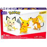 Plastlegetøj - Pokémons Byggelegetøj Mega Pokemon Build & Show Pikachu Evolution Trio