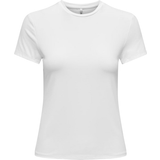 Firkantet - Hvid - Polyamid Tøj Only EA Short Sleeves O-Neck Top - White/Bright