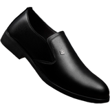 8,5 - Polyuretan Lave sko Shein Men Metal Decor Dress Loafers, Business Work Black Dress Shoes