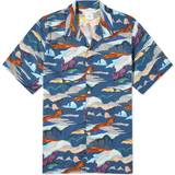 Paul Smith Herre Skjorter Paul Smith Men's Abstract Vacation Shirt Blue