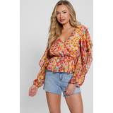 Chiffon - XS Overdele Guess All Over Print Blouse Multi-Color