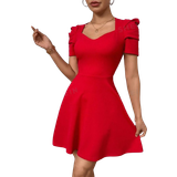 10 - Kort Kjoler Shein Privé Women's Romantic Valentine's Day Summer New Arrival Red Short Sleeve Dress for Dating, Vacation & Commute
