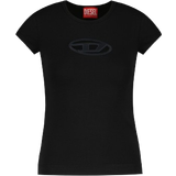 Diesel Dame T-shirts & Toppe Diesel T-Angie T-shirt with Peekaboo Logo - Black