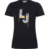 Liu Jo Dame T-shirts & Toppe Liu Jo Collection T-Shirt Damen Viskose Rundhals bedruckt, marine