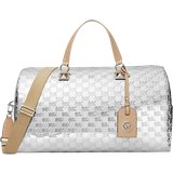 Aftagelig skulderrem - Dame Weekendtaske Michael Kors Grayson Extra Large Logo Embossed Patent Weekender Bag - Silver