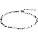 Pandora Armbånd Pandora Treated & Beads Bracelet - Silver/Pearl/Transparent