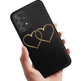 Blå Mobiltilbehør Samsung Galaxy A52/A52s 5G Deksel/Mobildeksel Double Hearts