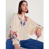 Monsoon 6 Tøj Monsoon Winny Embroidered Floral Blouse, Ivory/Multi