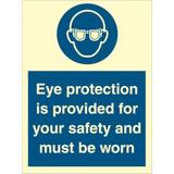 Eye Protection is Provided for Your Safety and Must Be Worn IMO Sign Luminescent Plastic