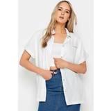 22 Skjorter LTS Tall White Linen Short Sleeve Shirt Tall Women's Shirts & Blouses