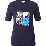 S.Oliver Dame T-shirts & Toppe s.Oliver T-Shirt kitt dunkelblau rosa
