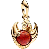 Opaler Charms & Vedhæng Pandora Game of Thrones Dragon Fire Dangle Charm - Gold/Red