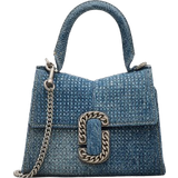 Denim - Magnetlås Tasker Marc Jacobs The Crystal Denim St. Marc Mini Top Handle Bag - Light Blue