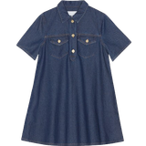 Bomuld - Korte kjoler - Skjortekrave Ganni Heavy Denim Mini Dress - Rinse