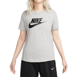 26 - 52 - Dame Overdele Nike Women's Sportswear Essentials Logo T-Shirt - Dark Grey Heather/White