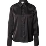 Topshop Overdele Topshop Satin Button-Up Shirt in Black Fits Like 2-4