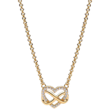 Pandora Guldbelagt Halskæder Pandora Sparkling Infinity Heart Collier Necklace - Gold/Transparent