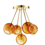 E27 - Orange Loftplafonder Design by us Ballroom Molecule Brass/Orange Loftplafond 31cm