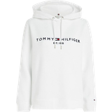 Tommy Hilfiger Dame Overdele Tommy Hilfiger Essential Logo Hoodie - White