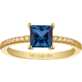 Transparent Smykker Sif Jakobs Ellera Quadrato Ring - Gold/Transparent/Blue