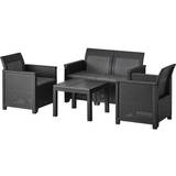 Kvadratiske Loungesæt Havemøbel Keter Emma Loungesæt, 1 borde inkl. 2 stole & 1 sofaer