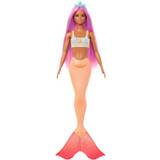 Barbie Legetøj Barbie Mermaid Dolls with Colorful Hair Tails & Headband Accessories HRR05