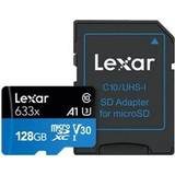 LEXAR 128 GB Hukommelseskort & USB Stik LEXAR High Performance microSDXC Class 10 UHS-I U3 A1 95/45MB/s 128GB (633x) +SD adapter