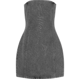 44 - Grå - Korte kjoler ROTATE Birger Christensen Rhinestone Denim Dress - Grey
