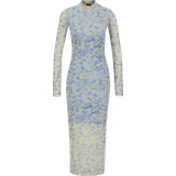 Blå - Høj krave Kjoler Hugo Women's Mesh Dress - Multicolor
