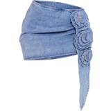 4 - Blå Nederdele PrettyLittleThing Petite Rose Detail Denim Mini Skirt - Light Blue Wash