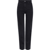 Pieces Dame - W31 Jeans Pieces Kelly Straight Fit Jeans - Black