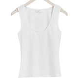 Overdele Gina Tricot Basic Clean Tank Top - White