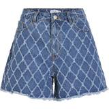 32 - Blå Shorts Vila High Waist Jeansshorts Blau